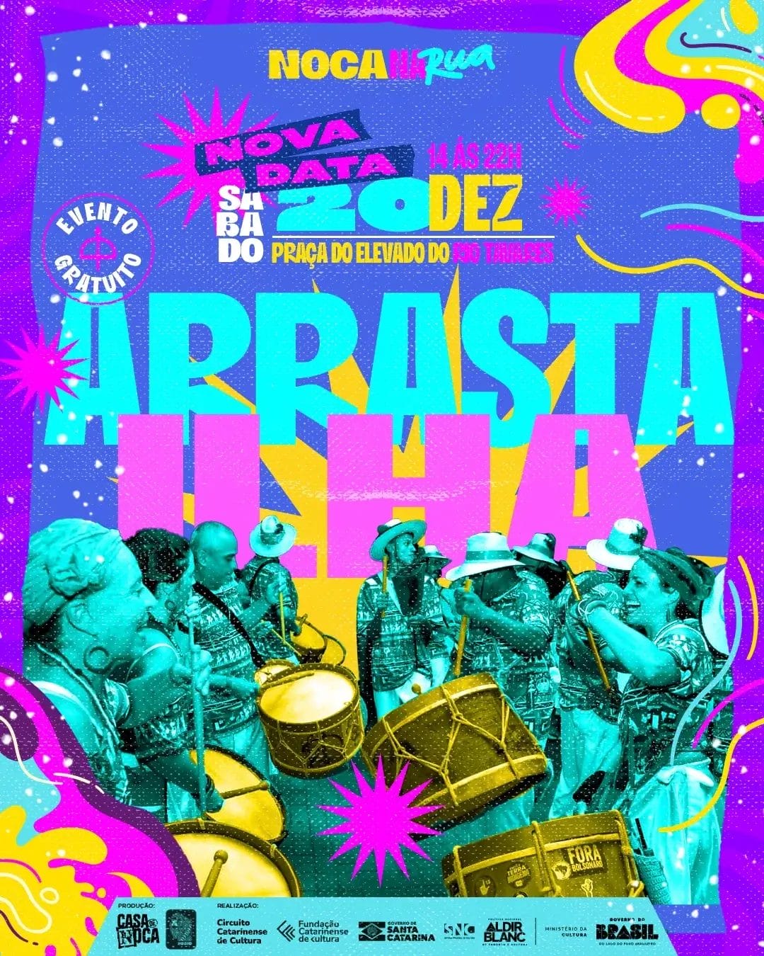 Noca na Rua transforma a Praça no Rio Tavares em palco de arte, música e celebração coletiva